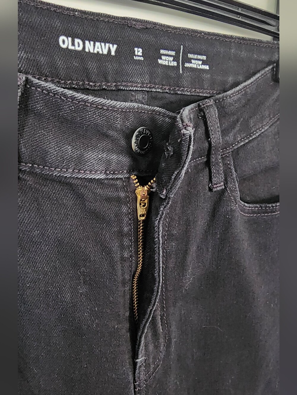 Old Navy Black High-Rise WOW Wide-Leg Jeans - Picture 8 of 10